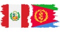 Eritrea and Peru grunge flags connection vector