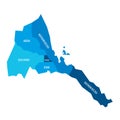 Eritrea political map of administrative divisions