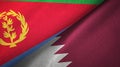 Eritrea and Qatar two flags textile cloth, fabric texture