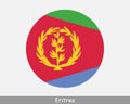 Eritrea Round Circle Flag. Eritrean Circular Button Banner Icon. EPS Vector