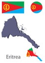 Country Eritrea silhouette and flag vector