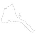 Eritrea - solid black outline border map of country area. Simple flat vector illustration