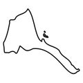 Eritrea - solid black outline border map of country area. Simple flat vector illustration