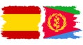 Eritrea and Spain grunge flags connection vector