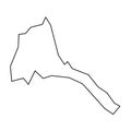 Eritrea vector country map thin outline icon