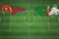 Eritrea vs Algeria Soccer Match, national colors, national flags, soccer field, football game, Copy space