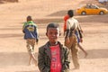 An Eritrean child looks towards the camera, on the outskirts of Asmara, Eritrea.