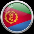 Eritrean flag glass button vector illustration