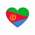 Eritrean flag heart-shaped sign. Vector illustration.