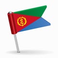 Eritrean flag map pointer layout. Vector illustration.