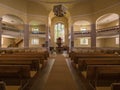 Erlangen, Germany, August 18, 2019: Inside Church of Huguenots Erlangen, Bavaria Germany Royalty Free Stock Photo