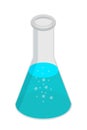 Erlenmeyer flask, beaker flat vector illustration