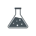 Erlenmeyer Flask Filled with Liquid and Bubbles for Science Laboratory Concept Royalty Free Stock Photo