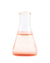 Erlenmeyer flask filled with liquid Royalty Free Stock Photo