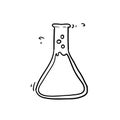 Erlenmeyer flask icon illustration with doodle style Royalty Free Stock Photo