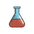 Erlenmeyer flask to lab chemical design Royalty Free Stock Photo