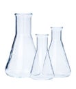 Erlenmeyer flasks of various size Royalty Free Stock Photo