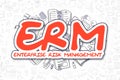 ERM - Cartoon Red Inscription. Business Concept.
