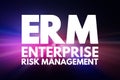 ERM - Enterprise Risk Management acronym, business concept background Royalty Free Stock Photo