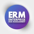 ERM - Enterprise Risk Management acronym, business concept background Royalty Free Stock Photo