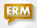 ERM - Enterprise Risk Management acronym message bubble, business concept background