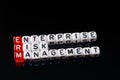 ERM Enterprise Risk Management dices black Royalty Free Stock Photo