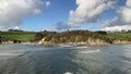 The Erme Estuary and beautiful Devon coastline with surfers - Nr Kingston.