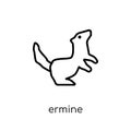 Ermine icon. Trendy modern flat linear vector Ermine icon on white background from thin line animals collection Royalty Free Stock Photo