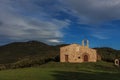 Ermita Sant Elies.The colors of Autumn appear on the mountain, corollarizing it Royalty Free Stock Photo