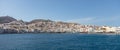 Ermoupoli Syros island Cyclades, Greece. Cityscape, waterfront building, view from the sea