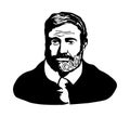 Ernest Hemingway.Vector portrait of Ernest Hemingway