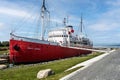 The Ernest Lapointe boat side view at Le MusÃ©e maritime du QuÃ©bec