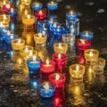 Ernest wish symbolized by church candles Royalty Free Stock Photo