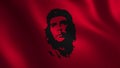 Ernesto Che Guevara flag waving. Abstract background. Looped animation