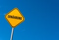 ernÃÂ¤hrung - yellow sign with blue sky Royalty Free Stock Photo