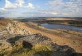 Eroded boulders on yorkshire moorland Royalty Free Stock Photo