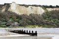 Chalk Cliff and Breakwater, Overstrand, Cromer, Norfolk, UK