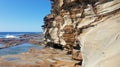 Eroded Cliff Face at Avoca Beach near the Rock Platform New South Wales Australia Royalty Free Stock Photo