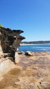 Eroded Cliff Face at Avoca Beach near the Rock Platform New South Wales Australia Royalty Free Stock Photo