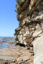 Eroded Cliff Face at Avoca Beach near the Rock Platform New South Wales Australia Royalty Free Stock Photo