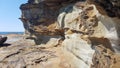 Eroded Cliff Face at Avoca Beach near the Rock Platform New South Wales Australia Royalty Free Stock Photo