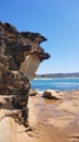 Eroded Cliff Face at Avoca Beach near the Rock Platform New South Wales Australia Royalty Free Stock Photo