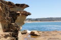 Eroded Cliff Face at Avoca Beach near the Rock Platform New South Wales Australia Royalty Free Stock Photo