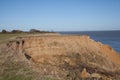 An eroded cliff face at The Naze by the Naze Tower at Walton on the Naze, Essex in the UK