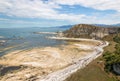 Eroded cliffs at Kaikoura Peninsula coastline, New Zealand