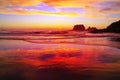 Eroded Cliffs on sunset background . Westport, New Zealand