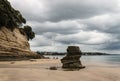 Eroded cliffs on Takapuna beach