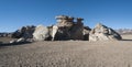 Eroded geological rock formations around ÃÂrbol de Piedra, Siloli Desert, Bolivia Royalty Free Stock Photo