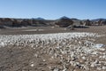 Eroded geological rock formations around ÃÂrbol de Piedra, Siloli Desert, Bolivia Royalty Free Stock Photo