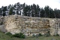 Eroded limestone outcrop at Takiroa Rock Art site Royalty Free Stock Photo